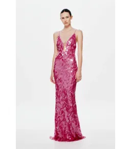 Misha Sapphire Sequin Maxi Dress Fuchsia Pink Size S / AU 8 for rent on The Volte - image 1