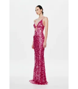Misha Sapphire Sequin Maxi Dress Fuchsia Pink Size S / AU 8 for rent on The Volte - image 2