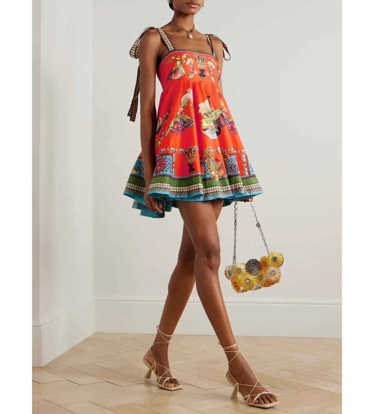 Alemais Rocco Mini Sundress in Orange Print Size AU 8 - Image 2