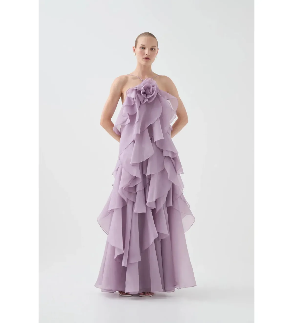 Aje Pandorea Layered Maxi Dress Lilac Size 16/XXL for rent on The Volte - main image