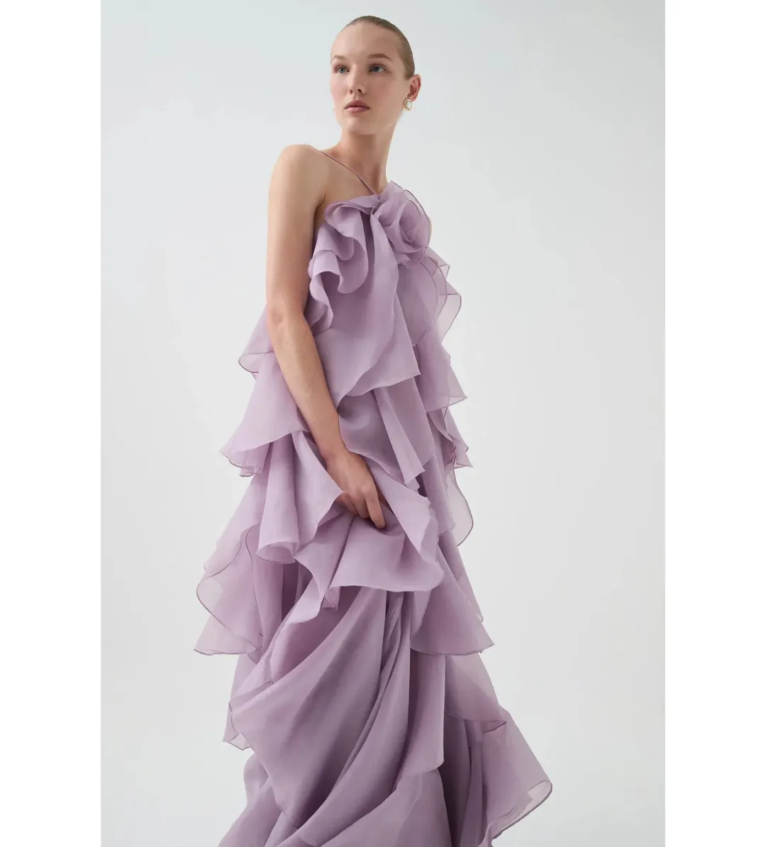 Aje Pandorea Layered Maxi Dress Lilac Size 16/XXL for rent on The Volte - main image