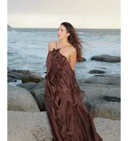Aje Pandorea Layered Maxi Dress Carob Size 14 for rent on The Volte - image 3