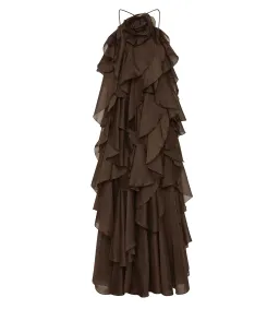 Aje Pandorea Layered Maxi Dress Carob Size 14 for rent on The Volte - image 9