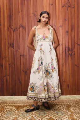 Alemais Antoinette Ballet Midi Sundress in Floral Cream Size AU 10 for rent on The Volte - image 3