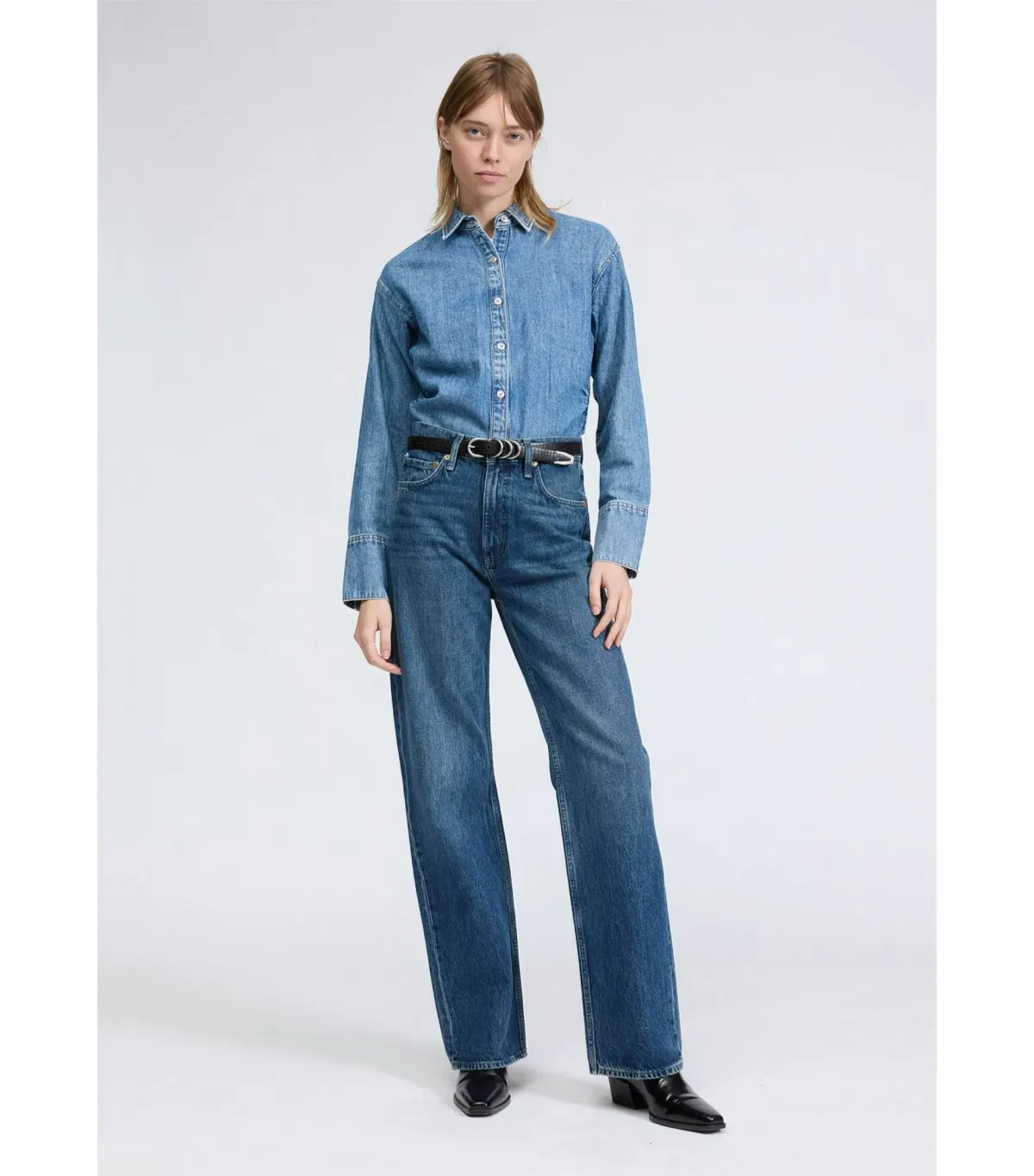 Rag & Bone Shea High Rise Relaxed Straight Jean in Adeline Size AU 10 - Image 1
