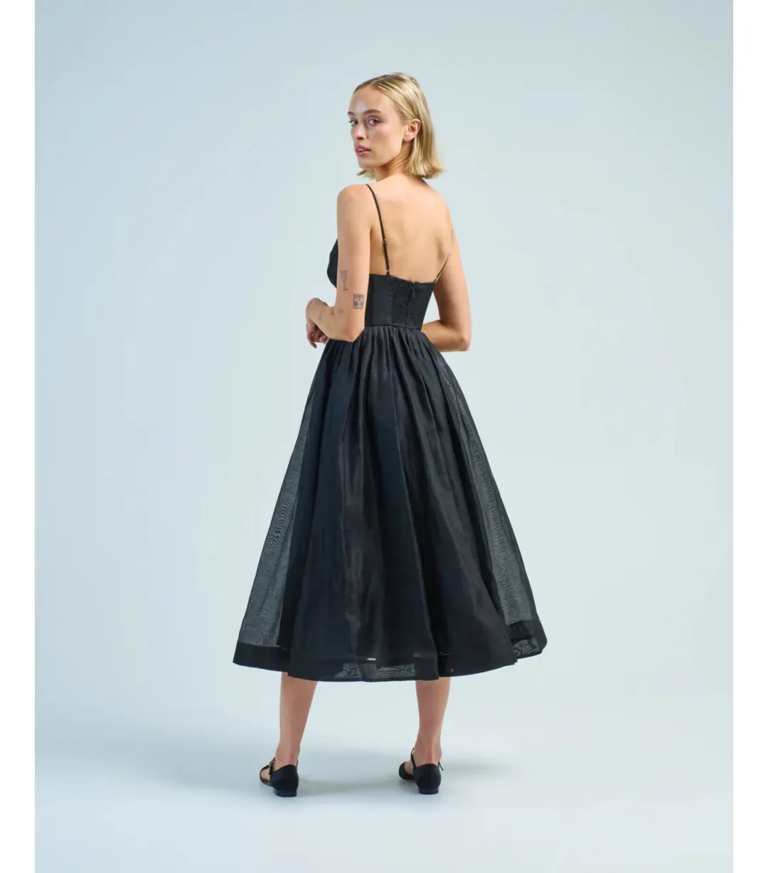 Zimmermann Hypnotic V Neck Midi Dress in Black Size 4 / AU 16 for rent on The Volte - main image