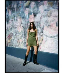 Realisation Par Eliza Mini Dress in Khaki Spot Size S / AU 8 for rent on The Volte - image 1