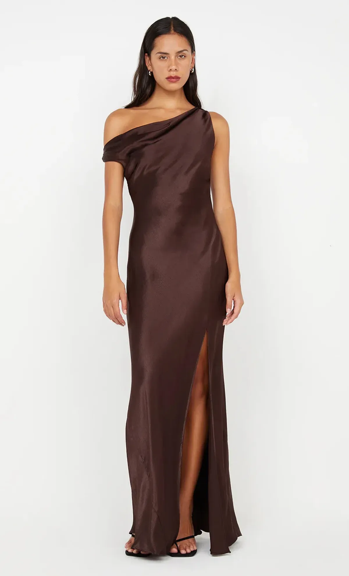 Bec & Bridge Sol Asym Maxi Dress Dark Chocolate Size AU 10 - Image 1