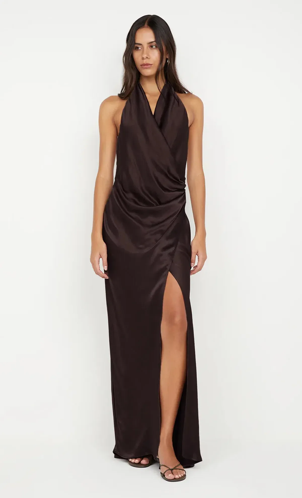 Bec & Bridge Elisia Wrap Maxi Dress in Dark Chocolate Size AU 8 - Image 1