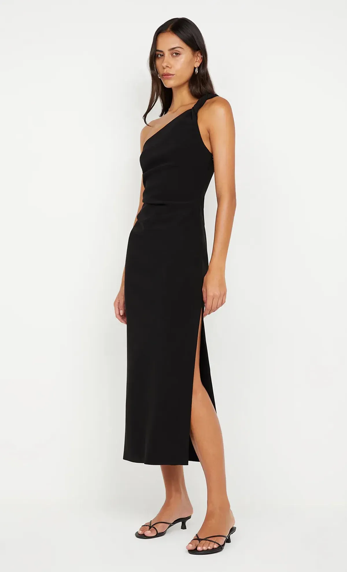 BEC & BRIDGE ARIVEN ASYM MIDI DRESS / BLACK / SIZE 10 - Image 1