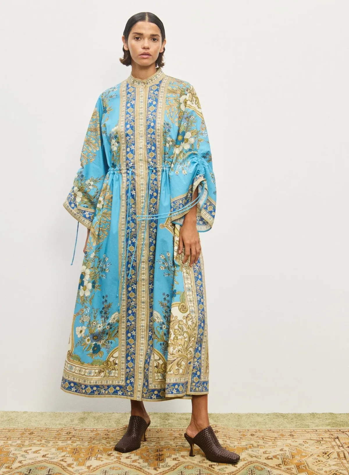 Alemais Cassie Pool Midi Dress in Blue Floral Size 16 for rent on The Volte - main image