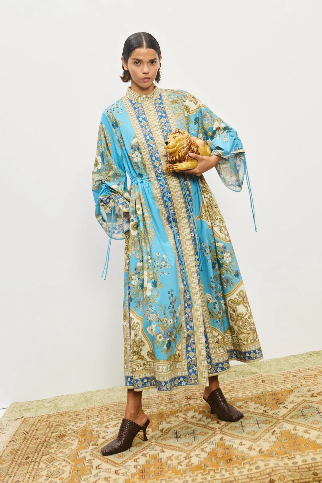 Alemais Cassie Pool Midi Dress in Blue Floral Size 16 for rent on The Volte - main image
