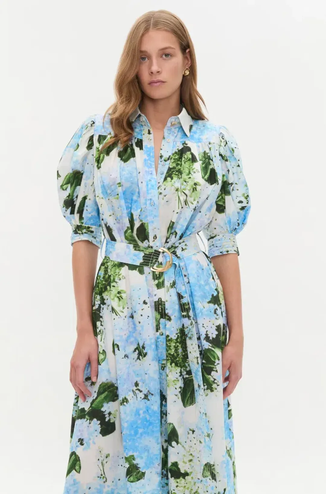 Aje Manifest Midi Dress Blue Print Size 10 for rent on The Volte - main image