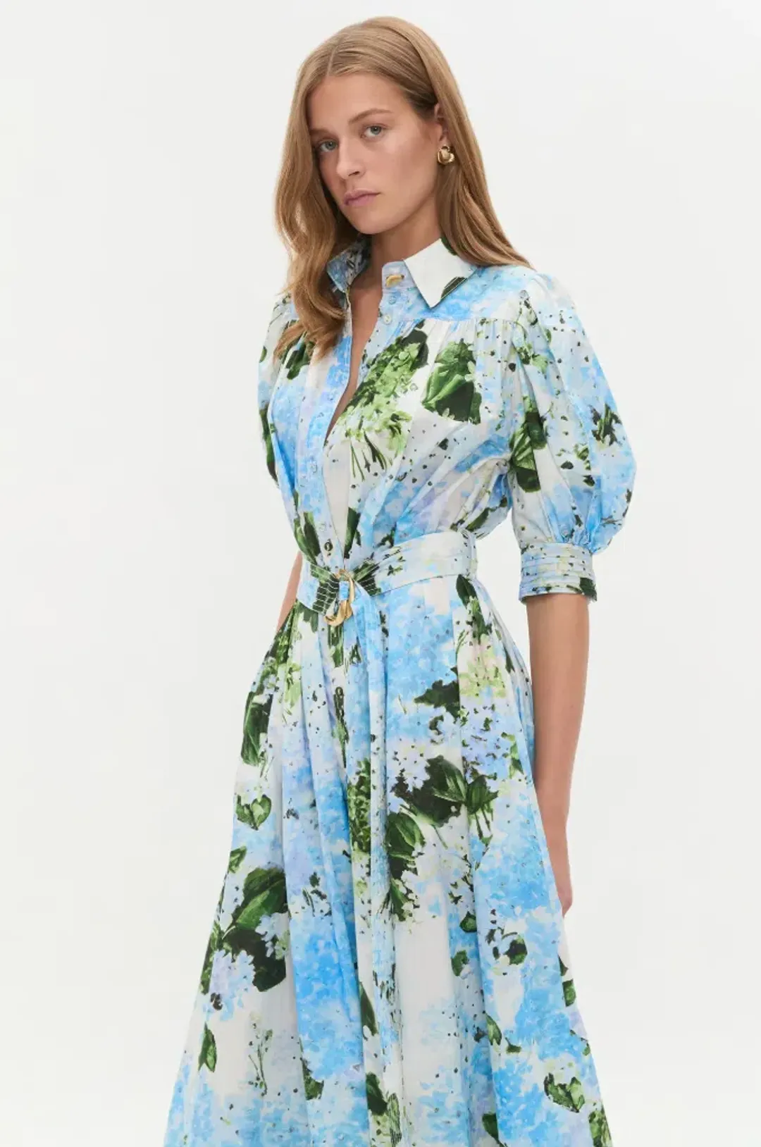 Aje Manifest Midi Dress Blue Print Size 10 for rent on The Volte - main image