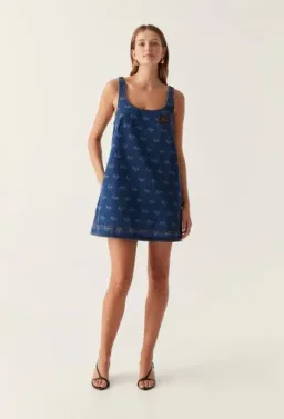 Aje Ratio Logo Mini Dress in Blue Size AU 10 for rent on The Volte - image 1
