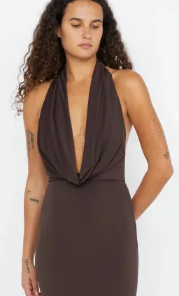 Bec & Bridge Nessie Cowl Neck Maxi Dress Dark Chocolate Size 8 for rent on The Volte - image 4