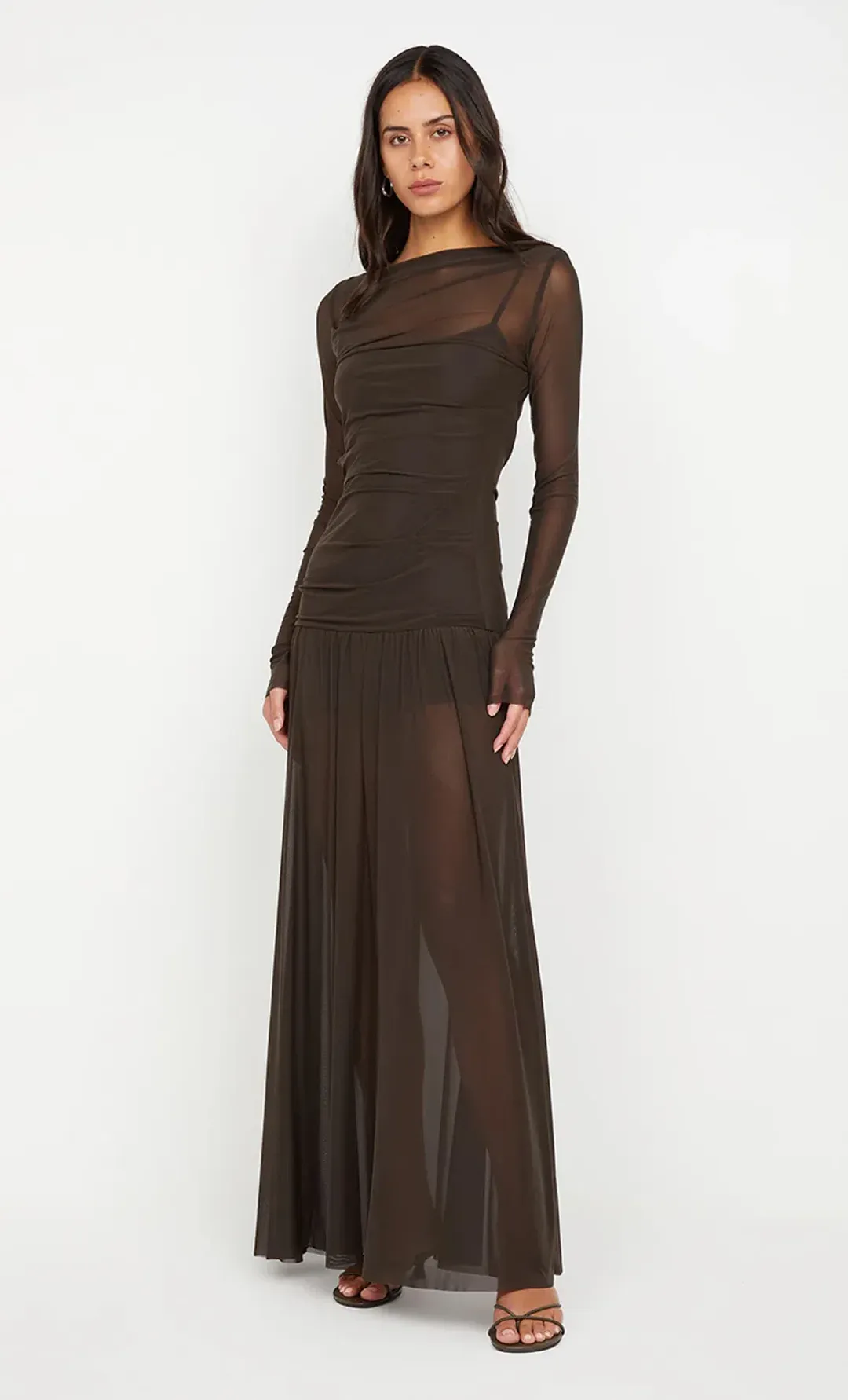 Bec & Bridge Blaine Long Sleeve Maxi Dress Cedar Size 12 for rent on The Volte - main image