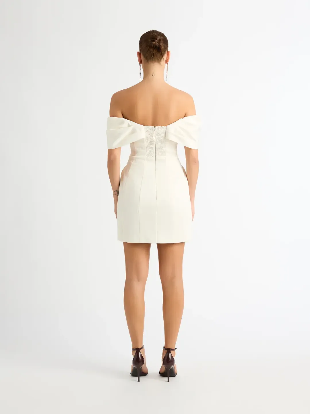 Sheike Nour Cream Mini Dress in White Size AU 10 for rent on The Volte - main image