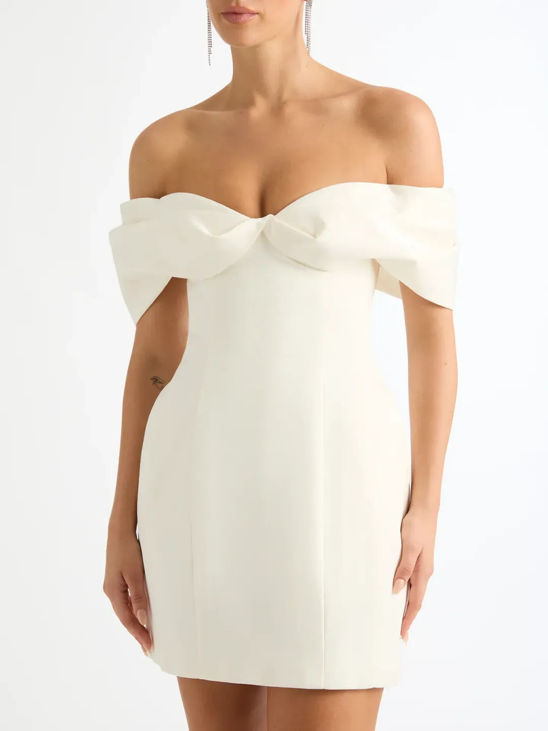 Sheike Nour Cream Mini Dress in White Size AU 10 for rent on The Volte - main image