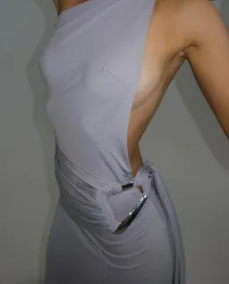 Ance Gria Gaia Gown in Silver Grey Size 6/8 for rent on The Volte - image 2