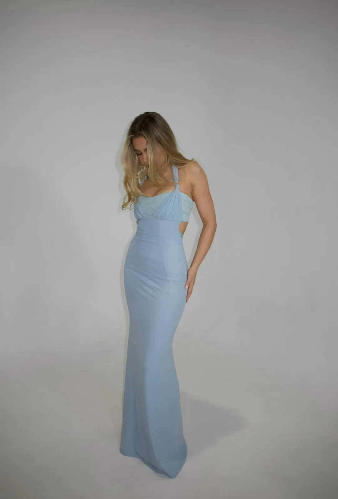Deconduarte Gemona Maxi Opaque , Baby Blue Size 8 for rent on The Volte - main image