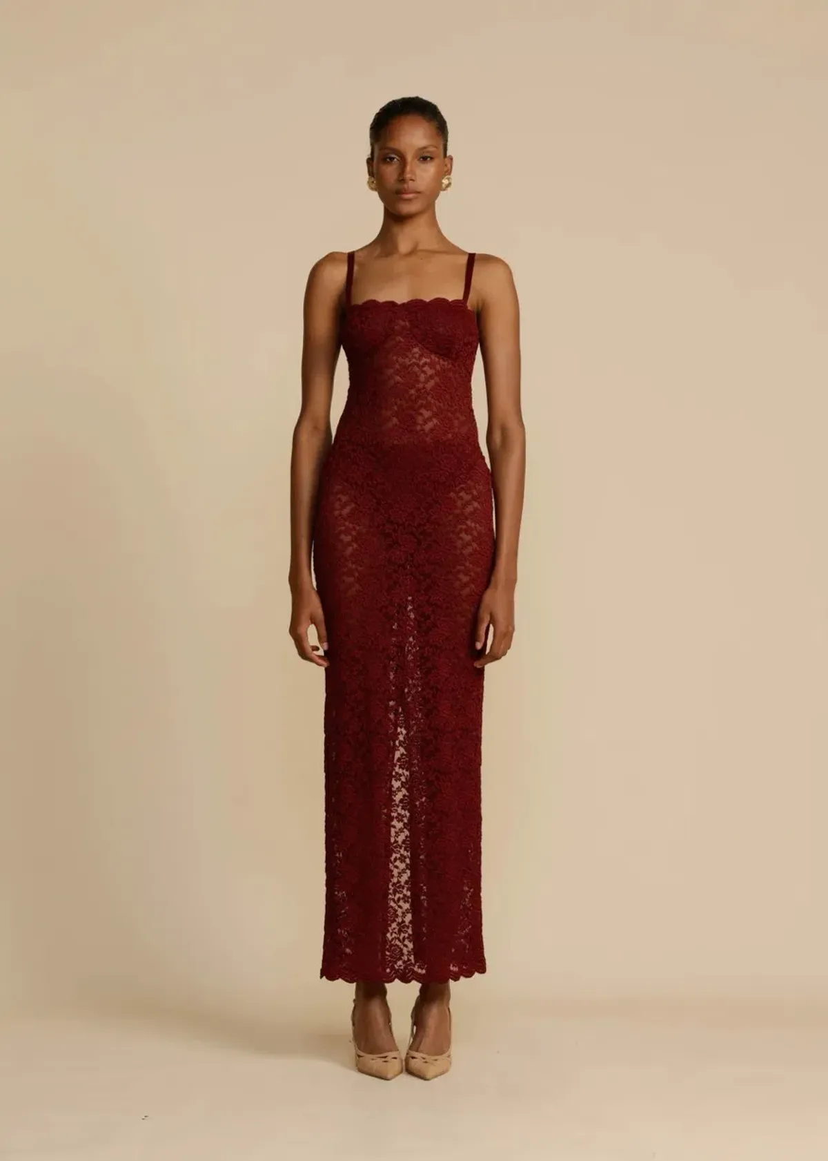 Arcina Ori Margot Maxi Dress in Red Wine Size AU 8 - Image 1