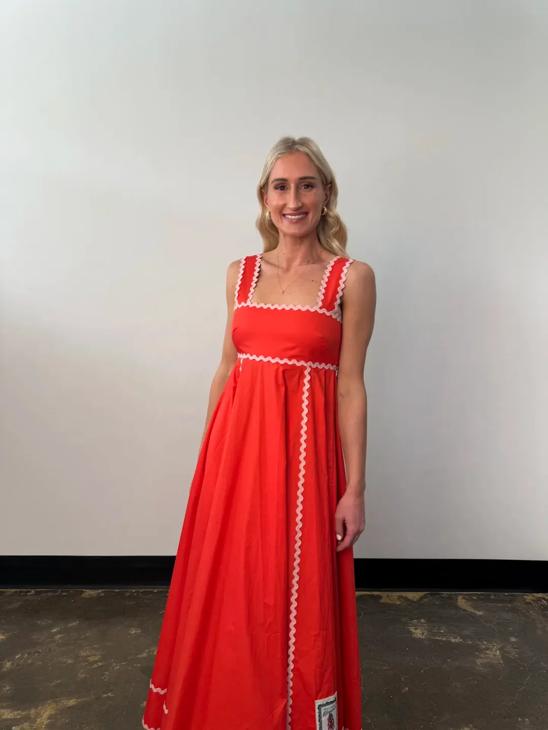 Alemais Contessa Summer Midi Dress Orange Print Size 6 for rent on The Volte - main image