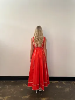 Alemais Contessa Summer Midi Dress Orange Print Size 6 for rent on The Volte - image 3