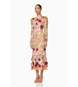 Elliatt Shannon 3D Floral Midi Dress In Pink Size S / AU 8 for rent on The Volte - image 2