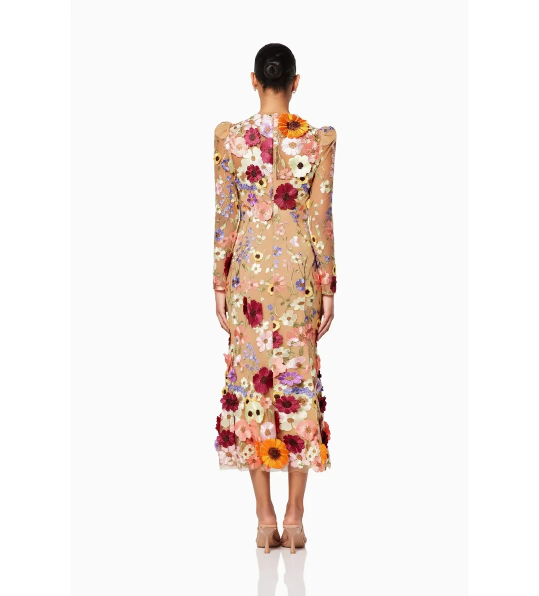 Elliatt Shannon 3D Floral Midi Dress In Pink Size S / AU 8 for rent on The Volte - main image