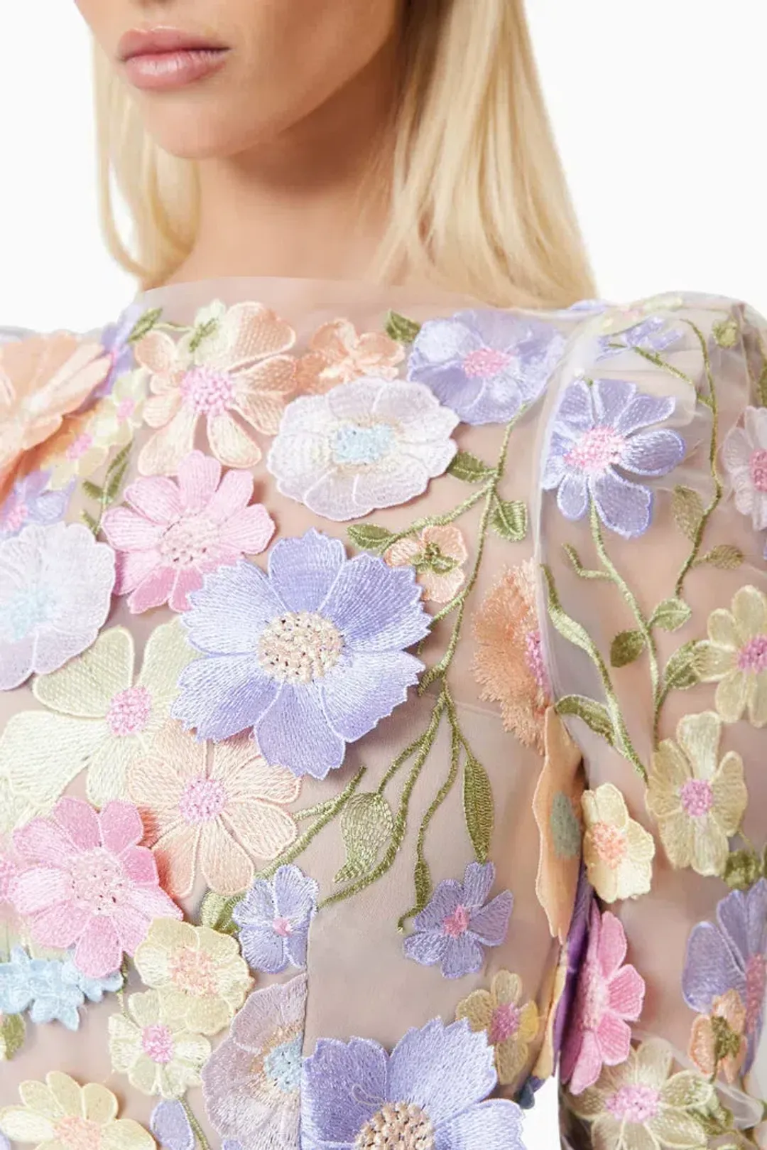 Elliatt Shannon 3D Floral Midi Dress Floral Size M / AU 10 for rent on The Volte - main image