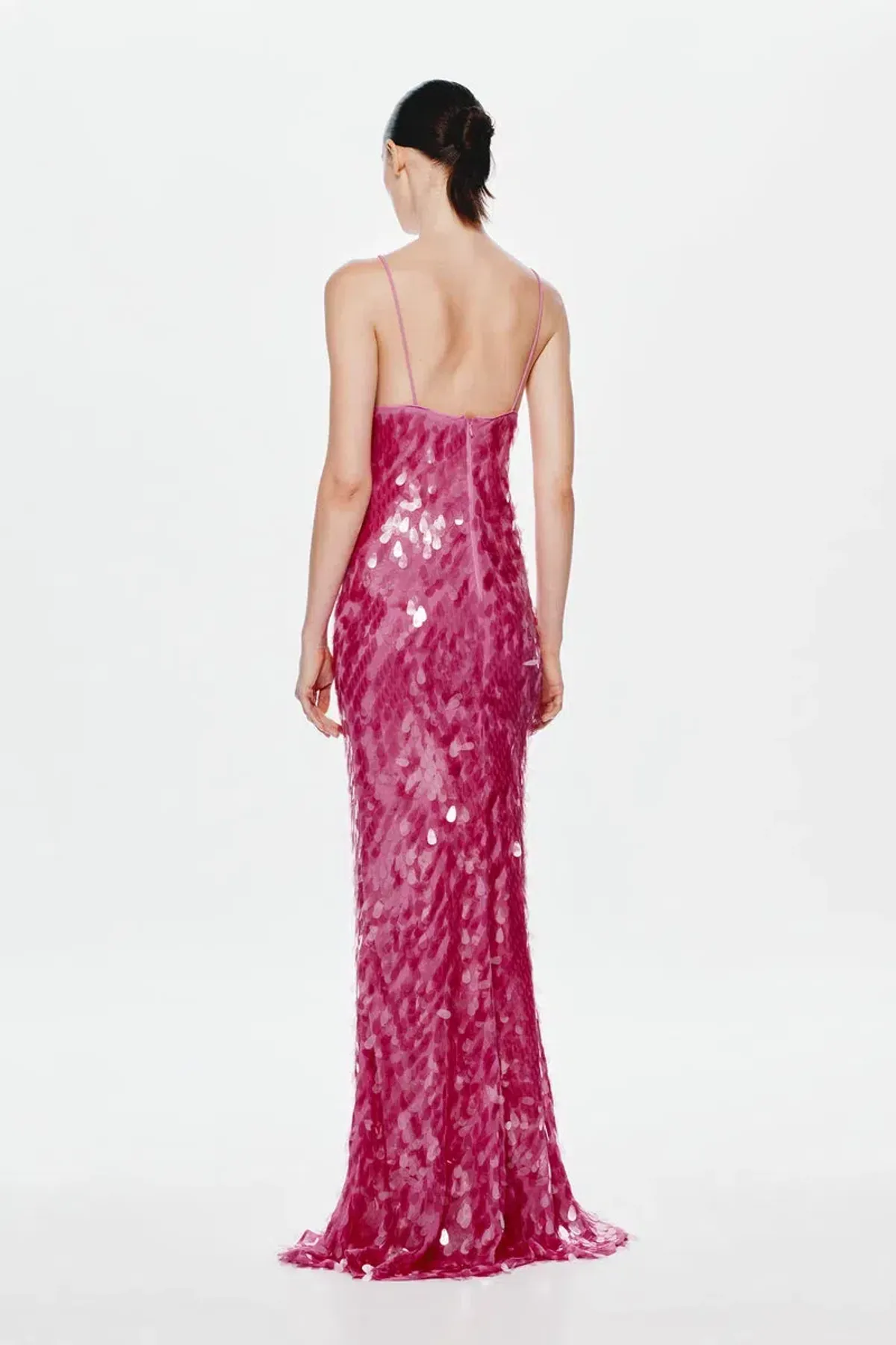 MISHA Sapphire Sequin Maxi Dress Fuchsia Size 8/S - Image 4