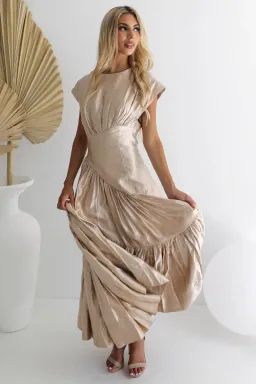Aje Serendipity Reflection Midi Dress Champagne Size 12 for rent on The Volte - image 2