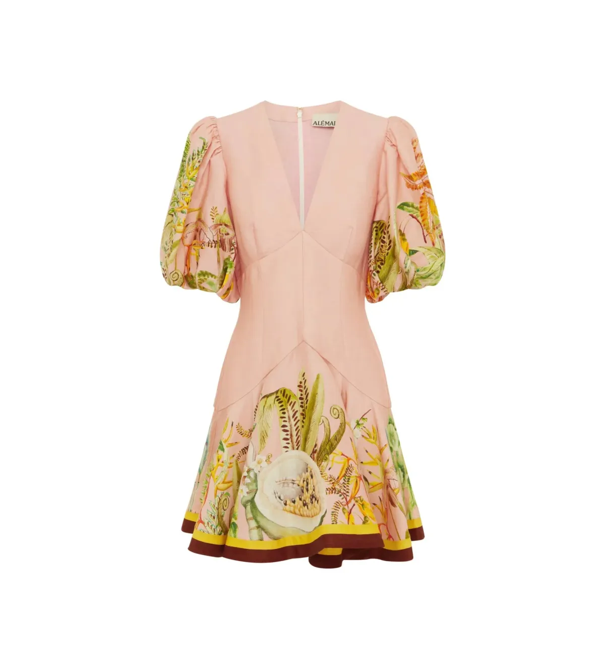 Alemais Papaya Mini Dress Pink Print Size 10 - Image 4