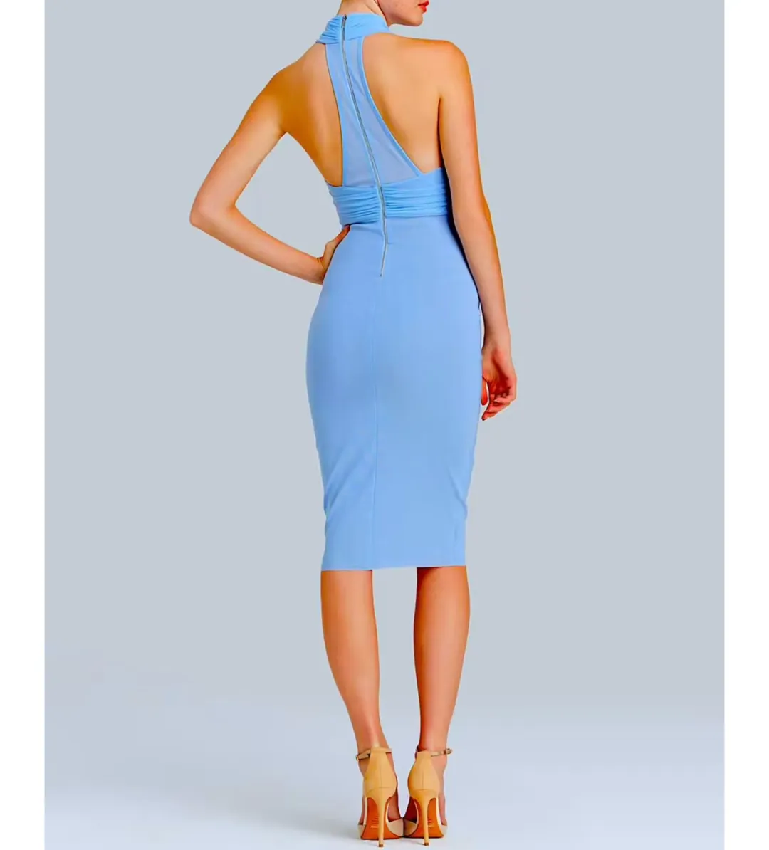 Bec & Bridge Wayfarer Midi Dress in Blue Size AU 8 for rent on The Volte - main image