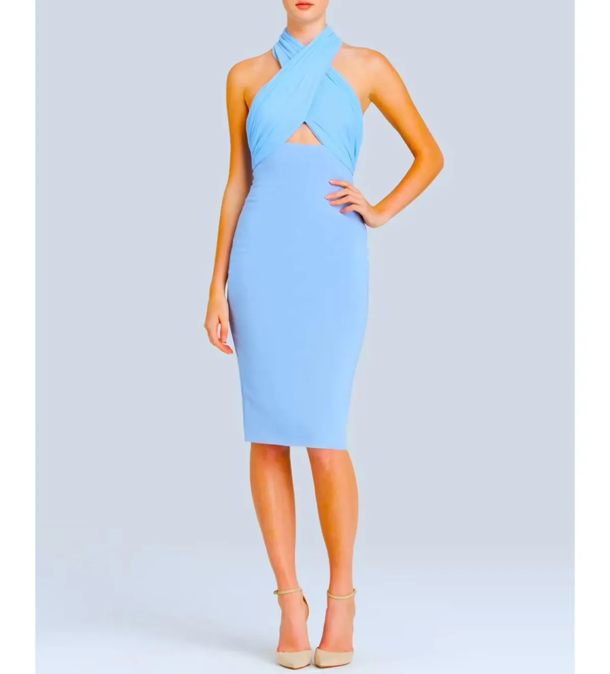 Bec & Bridge Wayfarer Midi Dress in Blue Size AU 8 - Image 1