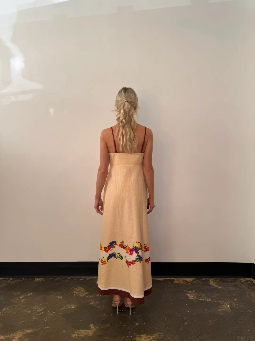 Bohemian Traders Fruity Slip Maxi Dress Peach Size 10 for rent on The Volte - main image