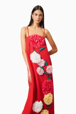 Elliatt Buttercup Embroided Maxi Dress Red Size L/AU 12 for rent on The Volte - image 4