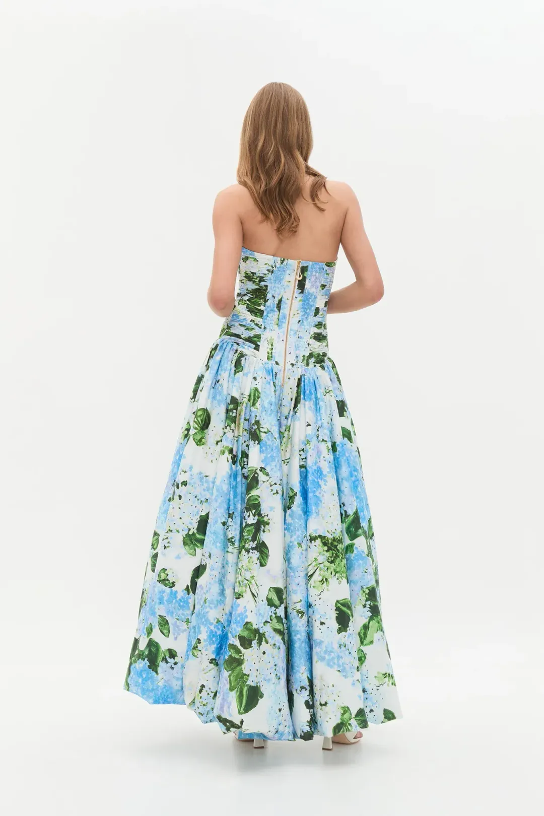 Aje Behold Maxi Dress Blue Hydrangea Size 10 for rent on The Volte - main image