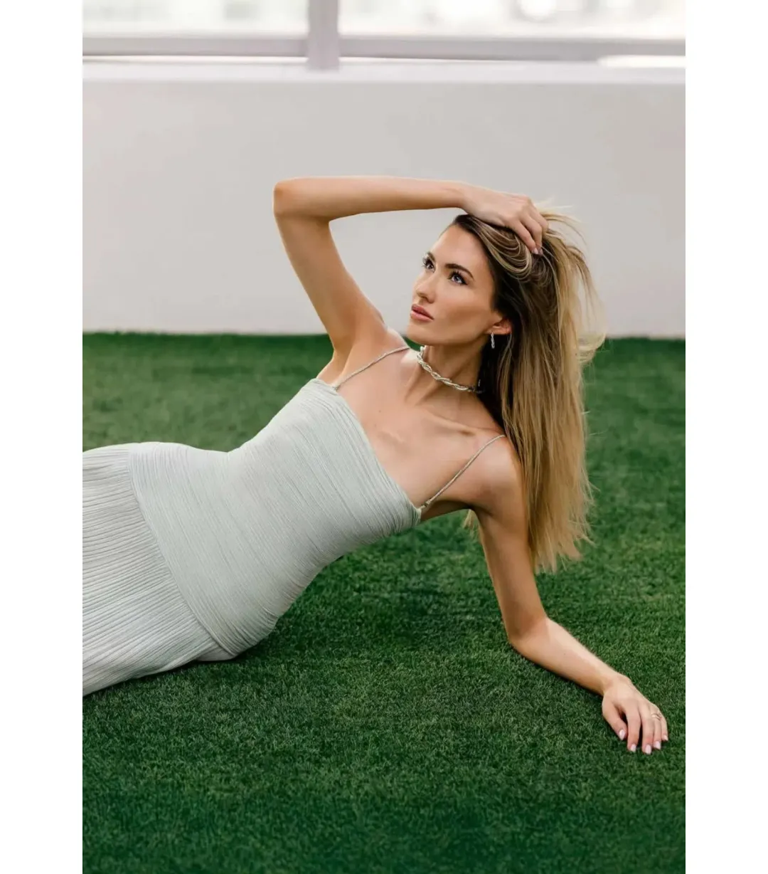 Manning Cartell Royal Debut Maxi Dress in Sage Green Size AU 8 for rent on The Volte - main image