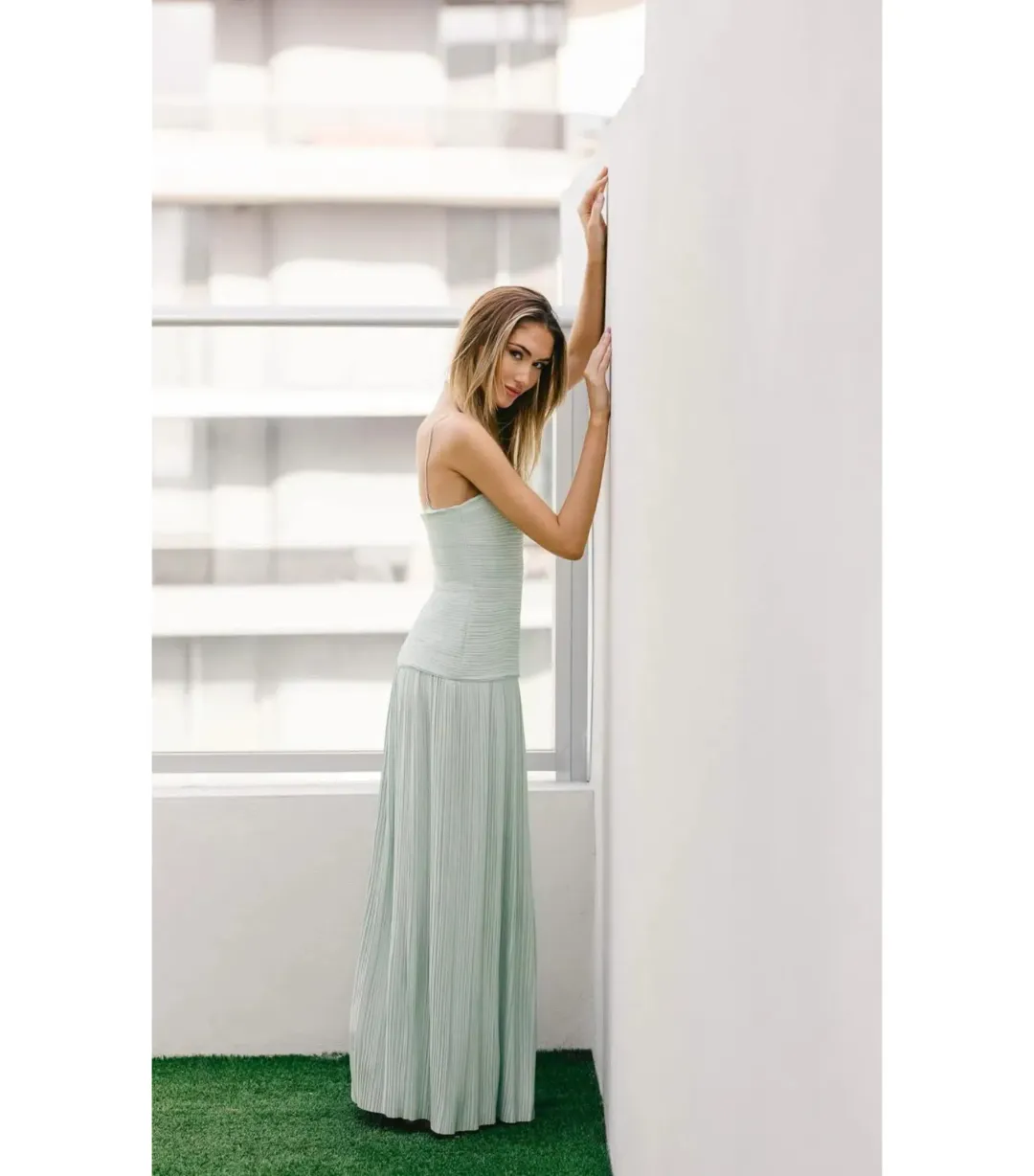 Manning Cartell Royal Debut Maxi Dress in Sage Green Size AU 8 for rent on The Volte - main image