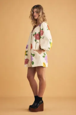 Bohemian Traders Rosetta Mini Dress Cream Size AU 14 for rent on The Volte - image 2