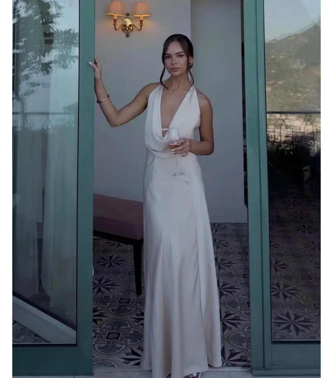 Manning Cartell Charmed Cowl Slip Maxi Dress Champagne Size AU 8 for rent on The Volte - main image