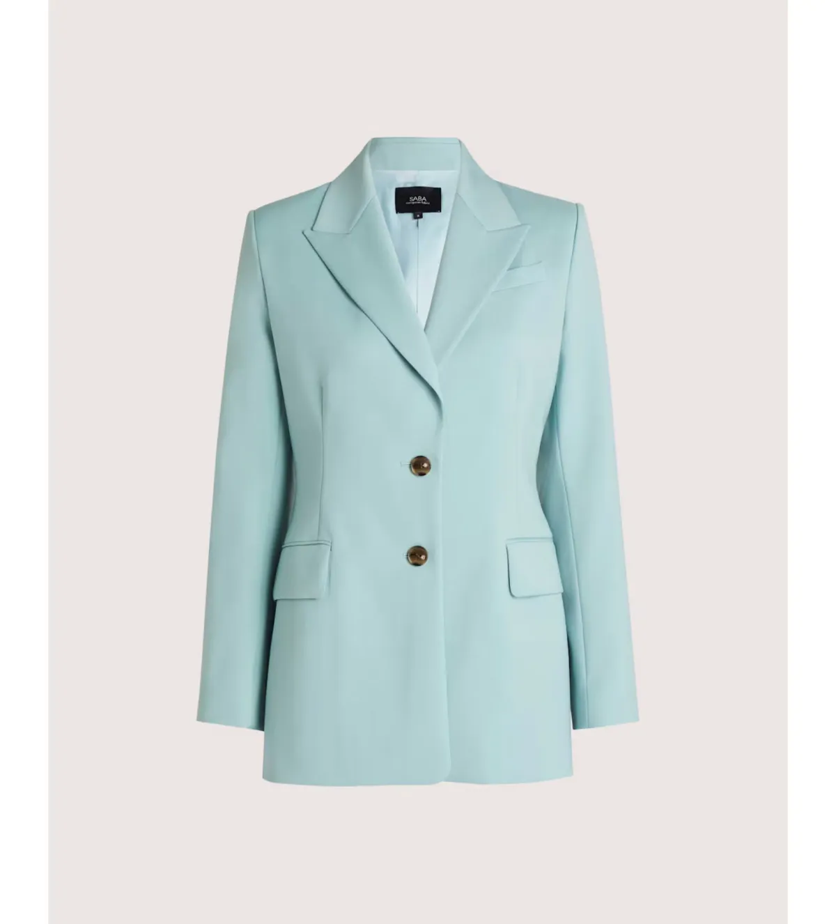 Saba Suki Classic Wool Blazer Seafoam Size 12 - Image 4