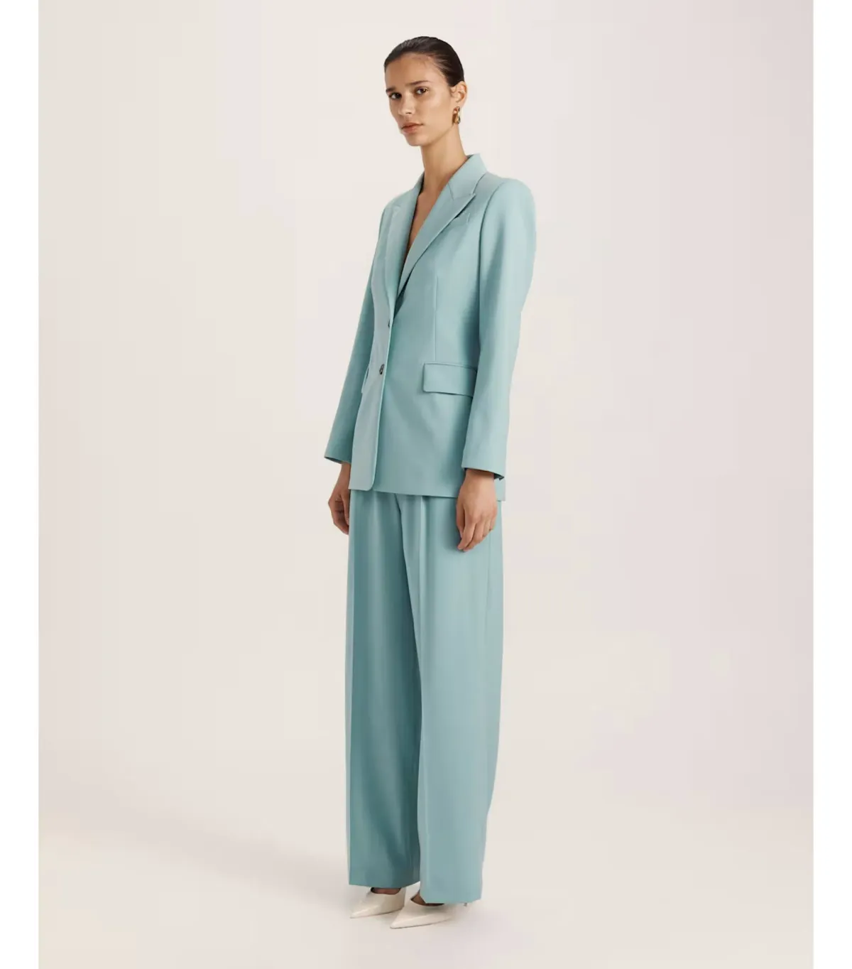 Saba Suki Classic Wool Blazer in Seafoam Size AU 12 - Image 2