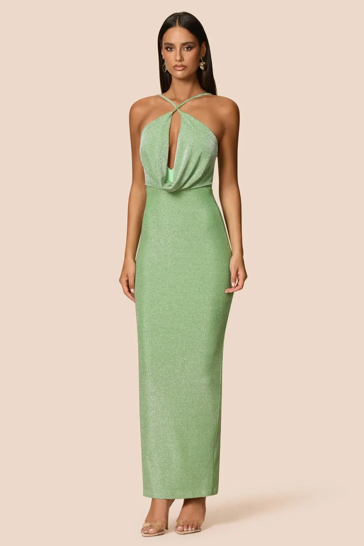 Love Nookie Bianca 2way Halter Gown Green Size AU 6 - Image 3