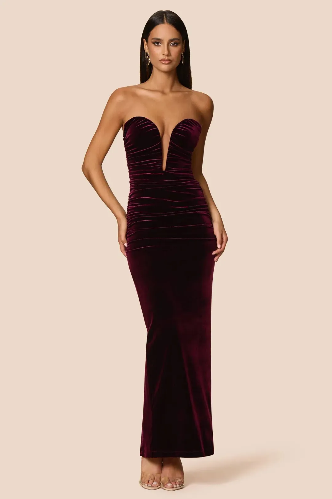 Love Nookie Nina Gown in Mulberry Size AU8 for rent on The Volte - main image