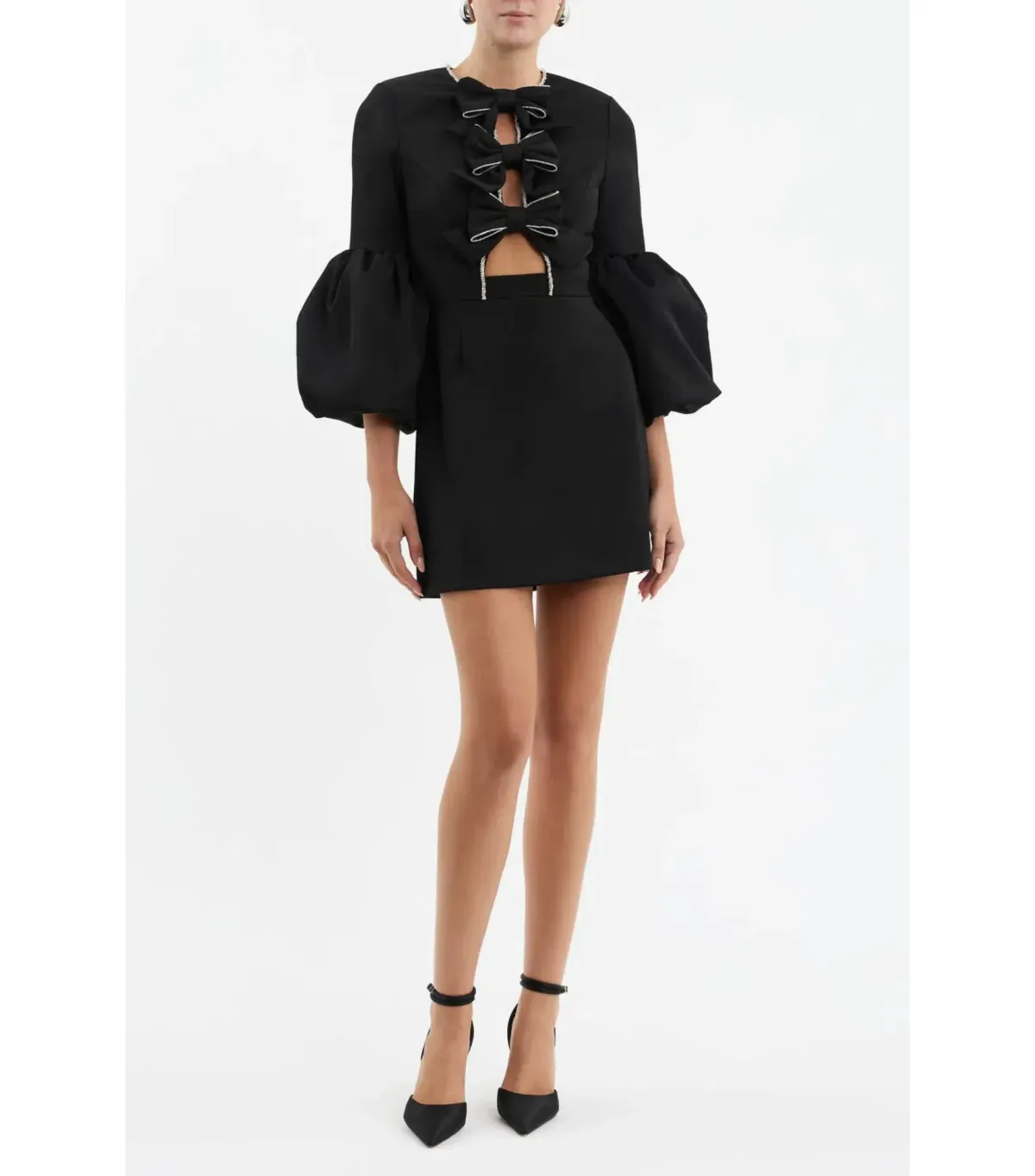 Rebecca Vallance Augustine Long Sleeve Mini Dress Black Size AU 8 - Image 1