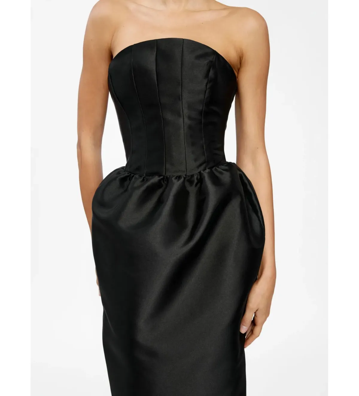 Effie Kats Lilia Strapless Midi Dress Black Size S/AU 8 - Image 4
