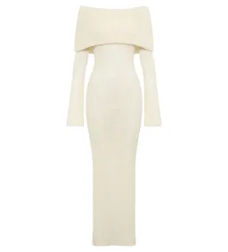 MESHKI Marisol Off Shoulder Boucle Maxi Dress Ivory Size M AU 10 for rent on The Volte - image 8